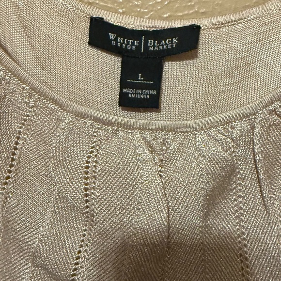 Champagne Tiered Ruffle White House Black Market blouse - Picture 2 of 4